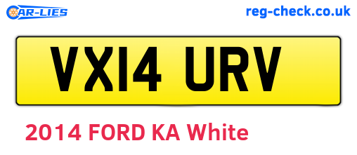 VX14URV are the vehicle registration plates.