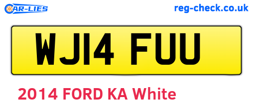 WJ14FUU are the vehicle registration plates.
