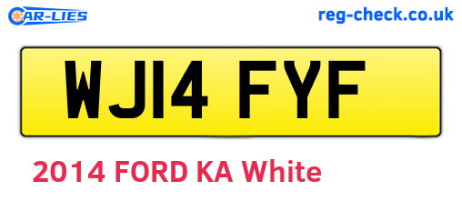 WJ14FYF are the vehicle registration plates.