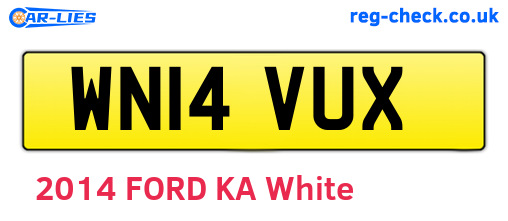 WN14VUX are the vehicle registration plates.