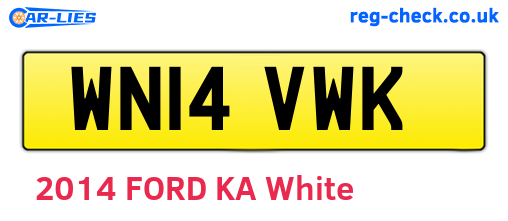 WN14VWK are the vehicle registration plates.