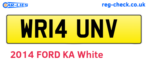 WR14UNV are the vehicle registration plates.