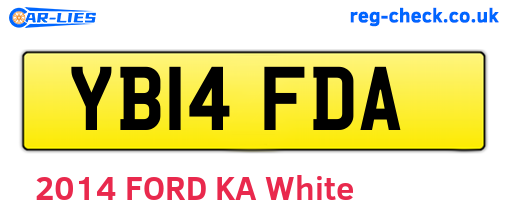 YB14FDA are the vehicle registration plates.
