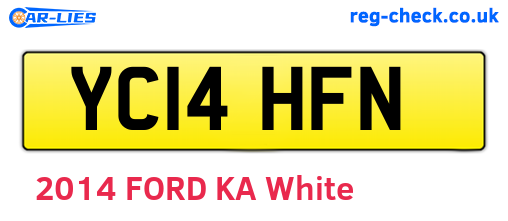 YC14HFN are the vehicle registration plates.