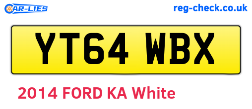 YT64WBX are the vehicle registration plates.