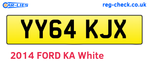 YY64KJX are the vehicle registration plates.