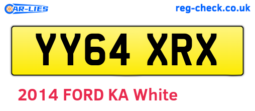 YY64XRX are the vehicle registration plates.