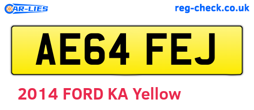 AE64FEJ are the vehicle registration plates.