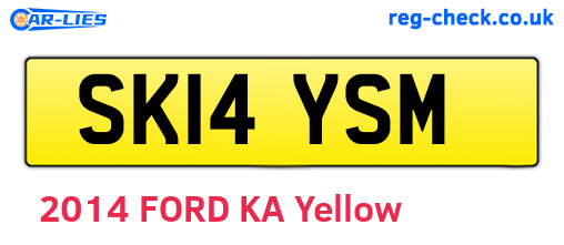 SK14YSM are the vehicle registration plates.