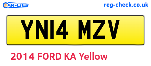 YN14MZV are the vehicle registration plates.