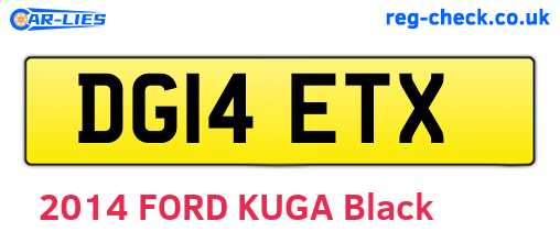 DG14ETX are the vehicle registration plates.