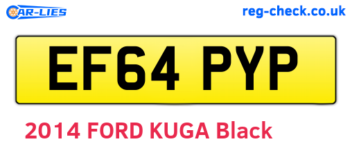 EF64PYP are the vehicle registration plates.