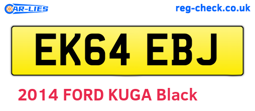 EK64EBJ are the vehicle registration plates.