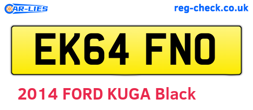 EK64FNO are the vehicle registration plates.