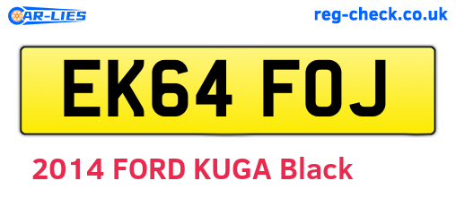 EK64FOJ are the vehicle registration plates.