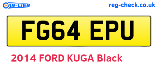 FG64EPU are the vehicle registration plates.