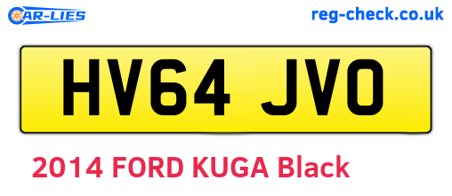 HV64JVO are the vehicle registration plates.
