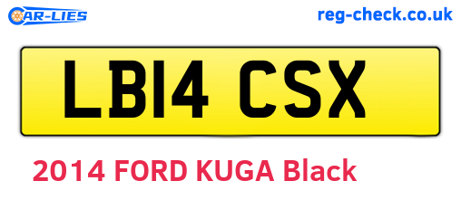 LB14CSX are the vehicle registration plates.
