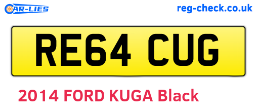 RE64CUG are the vehicle registration plates.