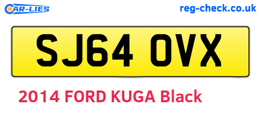SJ64OVX are the vehicle registration plates.