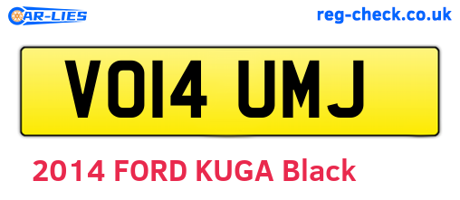 VO14UMJ are the vehicle registration plates.