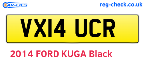 VX14UCR are the vehicle registration plates.