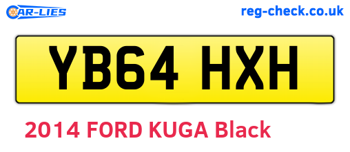 YB64HXH are the vehicle registration plates.