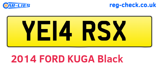 YE14RSX are the vehicle registration plates.