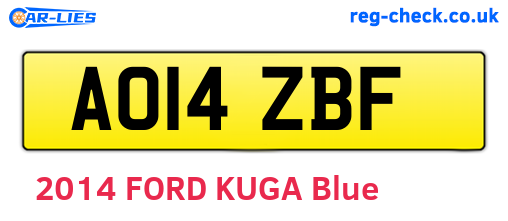 AO14ZBF are the vehicle registration plates.
