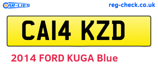 CA14KZD are the vehicle registration plates.