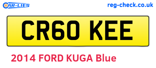 CR60KEE are the vehicle registration plates.