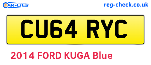 CU64RYC are the vehicle registration plates.