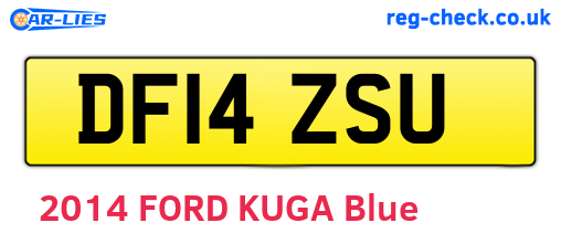 DF14ZSU are the vehicle registration plates.