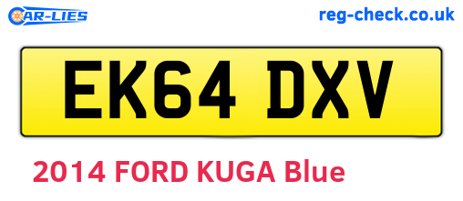 EK64DXV are the vehicle registration plates.