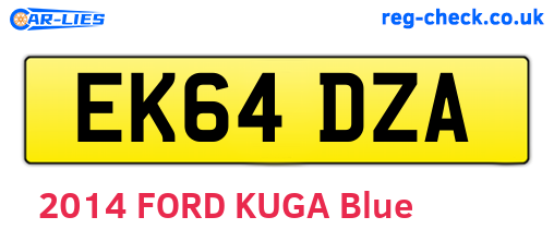 EK64DZA are the vehicle registration plates.
