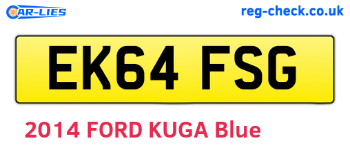 EK64FSG are the vehicle registration plates.