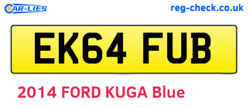 EK64FUB are the vehicle registration plates.