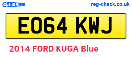 EO64KWJ are the vehicle registration plates.
