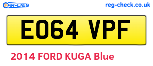 EO64VPF are the vehicle registration plates.