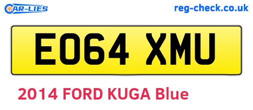 EO64XMU are the vehicle registration plates.