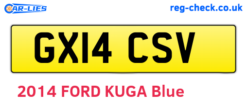 GX14CSV are the vehicle registration plates.
