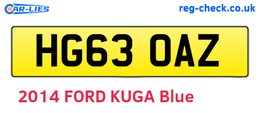 HG63OAZ are the vehicle registration plates.
