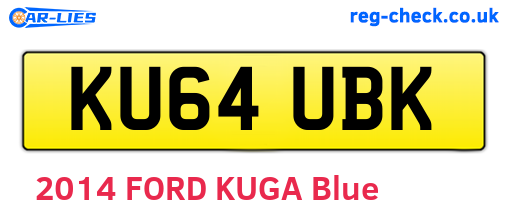 KU64UBK are the vehicle registration plates.