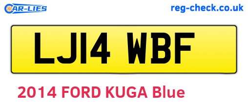 LJ14WBF are the vehicle registration plates.