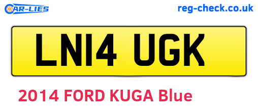LN14UGK are the vehicle registration plates.
