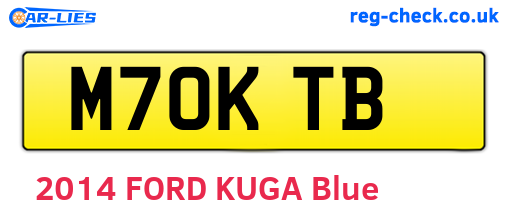 M70KTB are the vehicle registration plates.