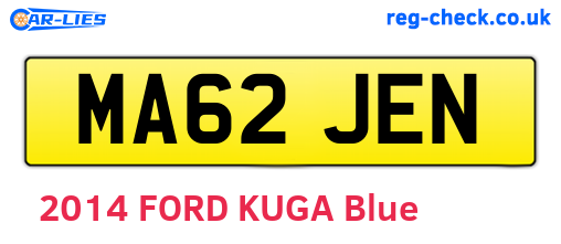 MA62JEN are the vehicle registration plates.