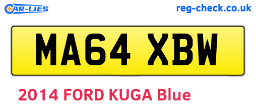 MA64XBW are the vehicle registration plates.