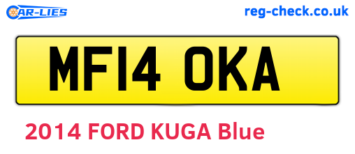 MF14OKA are the vehicle registration plates.