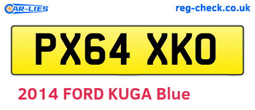 PX64XKO are the vehicle registration plates.